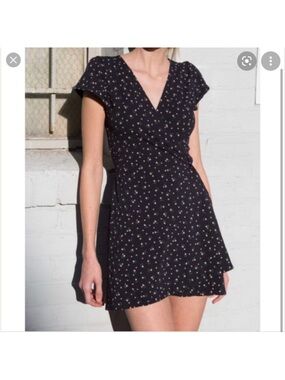 Brandy Melville Navy Floral Wrap Mini Dress
